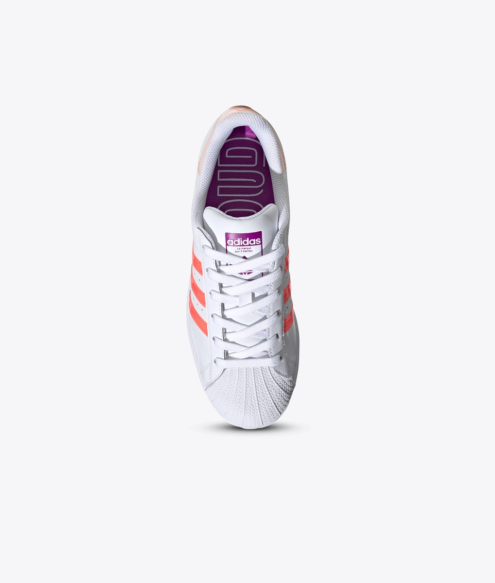 Adidas Originals - SUPERSTAR W 'CLOUD WHITE / SIGNAL PINK / SHOCK PURPLE' -  VegNonVeg