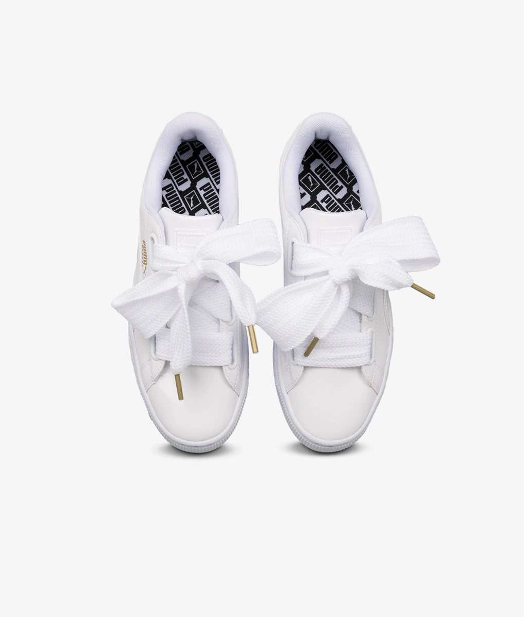 ★PUMA★ かわいいリボン BASKET HEART \"PUMA WHITE\" 日本未入荷 Puma - BASKET HEART PATENT WMNS 'WHITE' - VegNonVeg