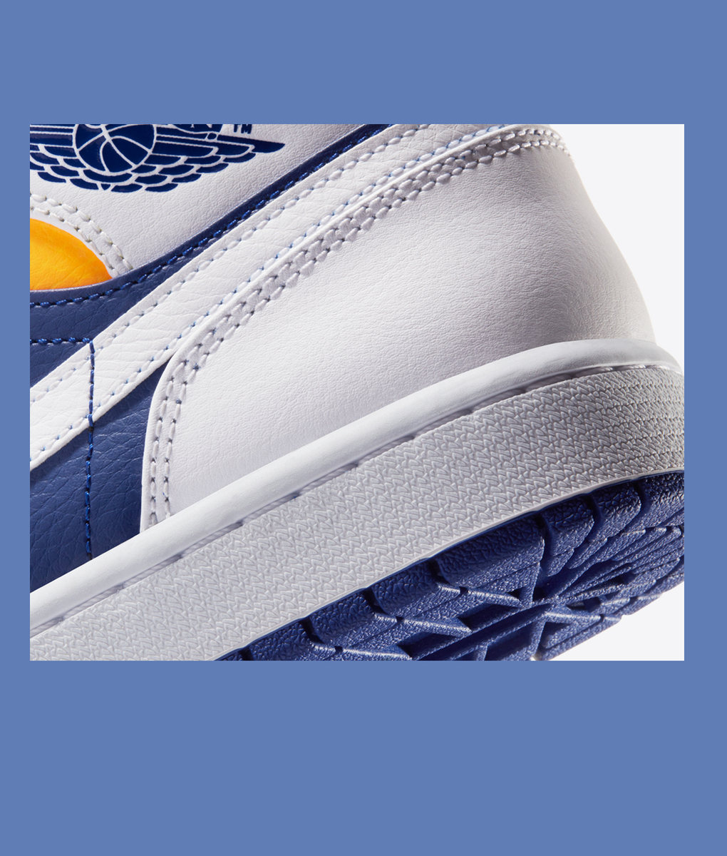 nike jordan 1 mid white laser orange deep royal blue