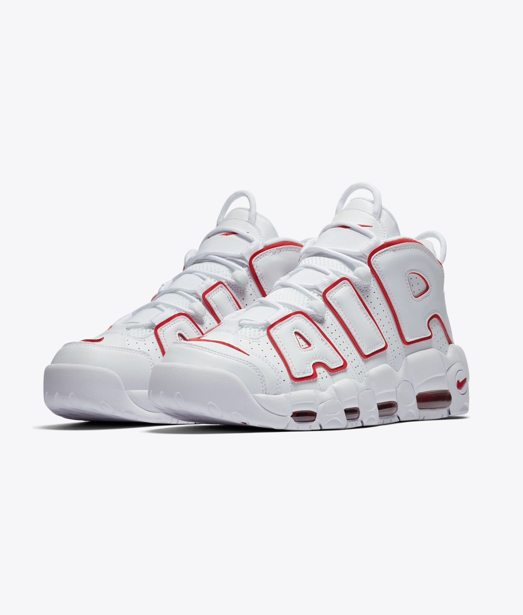 nike uptempo blanche et rouge