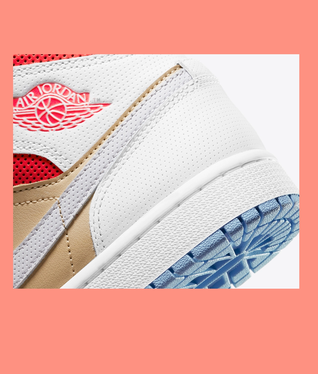 jordan 1 mid sesame flash crimson