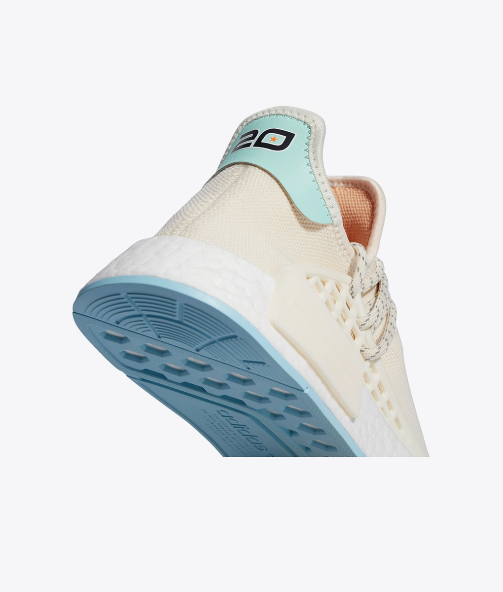 adidas gazelle silver green womens Adidas x Pharrell Williams Men's Hu NMD N.E.R.D Chalk White / Glow Orange /  Clear Mint Low Top Sneakers main image 1