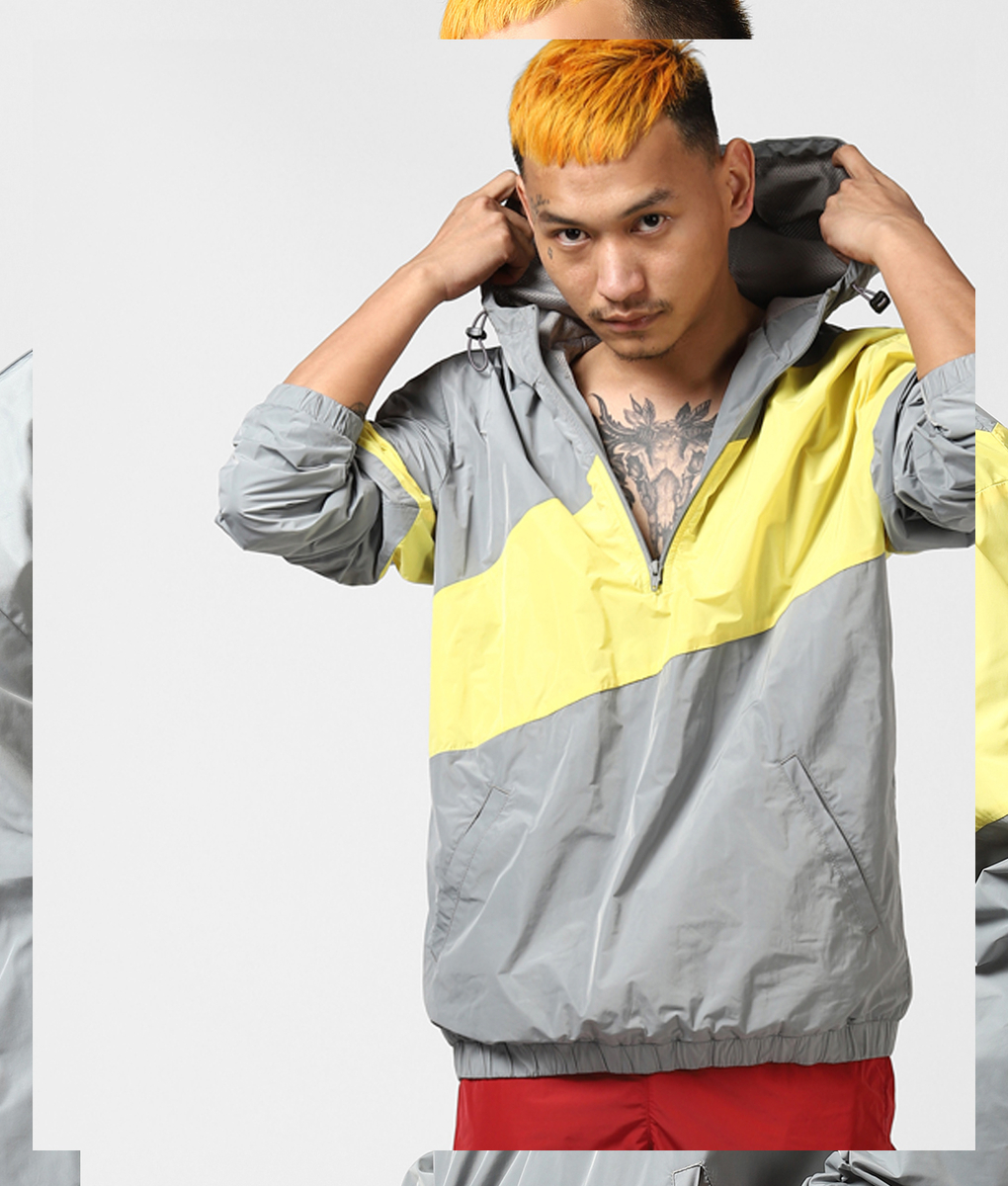 VegNonVeg - Buy Unisex Jacket 'Grey/Yellow Online At Vegnonveg.Com