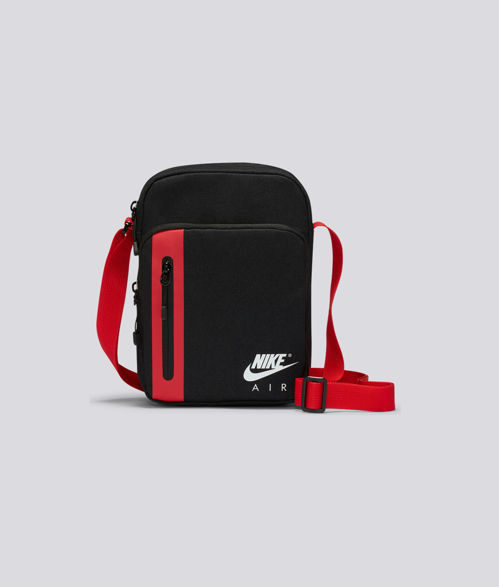nike advance logo taping crossbody bag in red