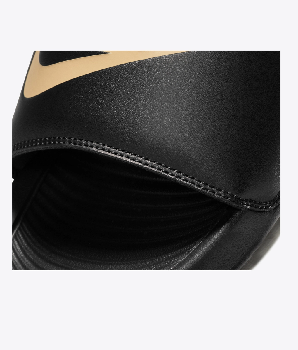 nike air slides black and gold