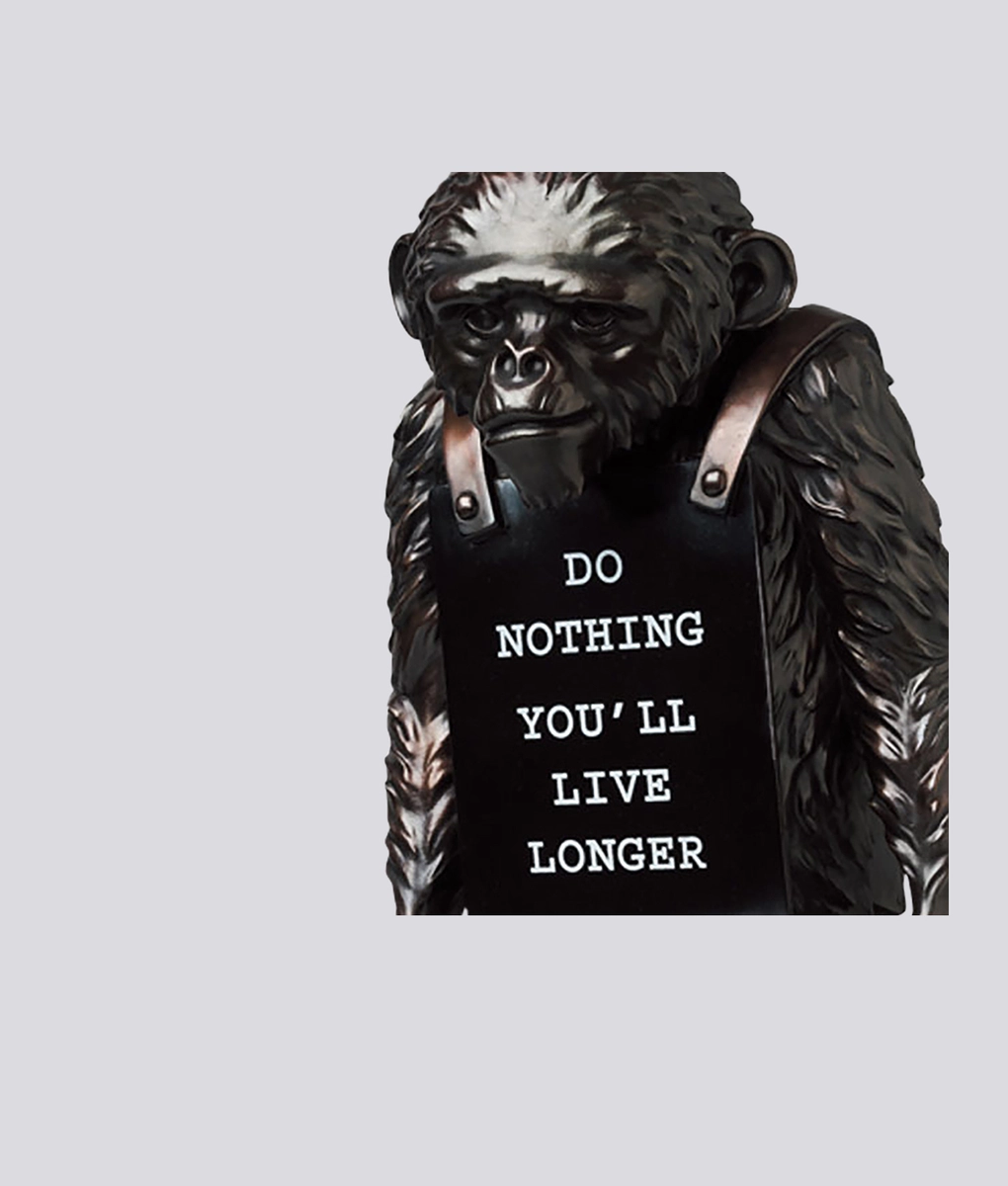 Monkey Sign Bronze Sculpture #2 | Banksy – ARTELLI