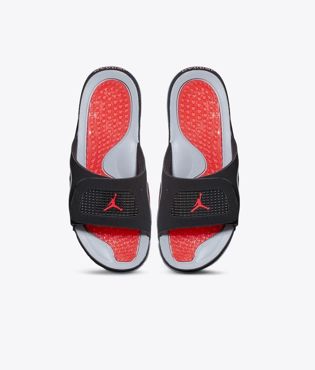 Jordan - JORDAN HYDRO 4 RETRO 'BLACK/FIRE RED-CEMENT GREY' - VegNonVeg