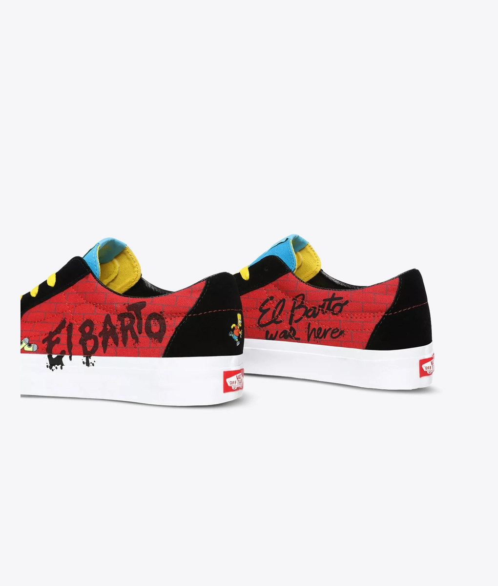 El Barto Vans Red and Black Sk-8 Low Design Brand New Vans Simpsons El Barto Bart Limited Edition Kids Size 13 Sk8  main image 3