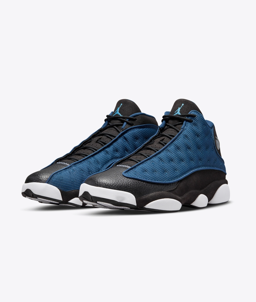 jordan 13 white black blue