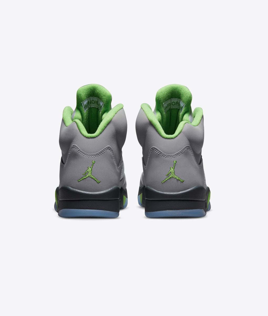 jordan retro 5 grey and green