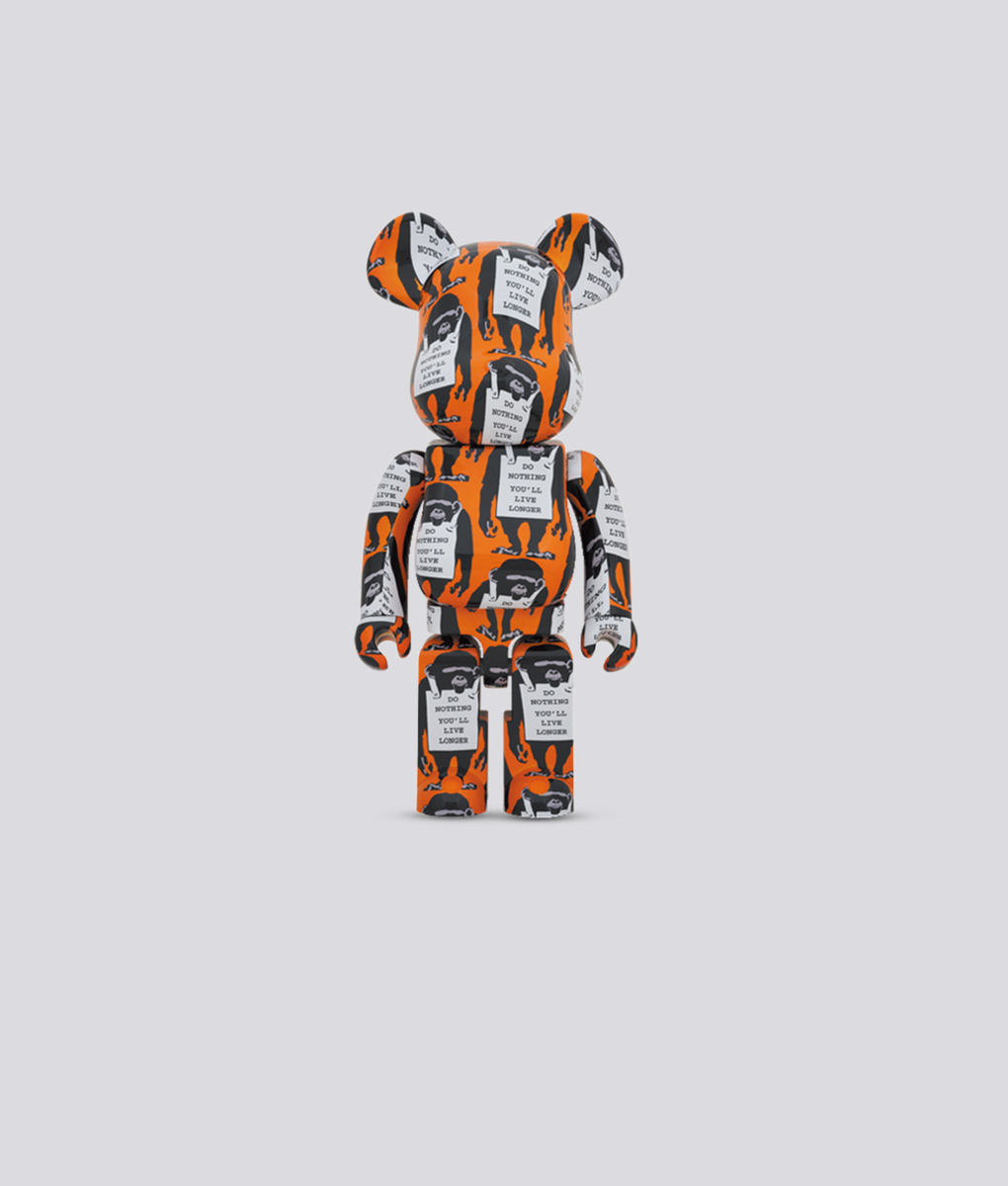 Bearbrick - Buy BE@RBRICK MONKEY SIGN 1000% 'ORANGE' - VegNonVeg