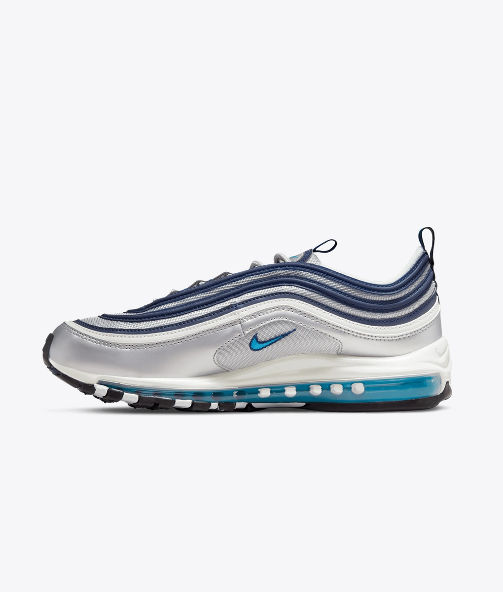 blue and white air max 97
