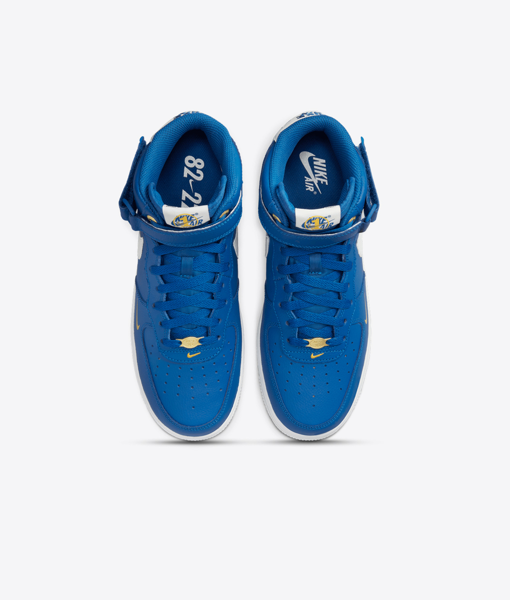 blue and yellow air force 1 high top