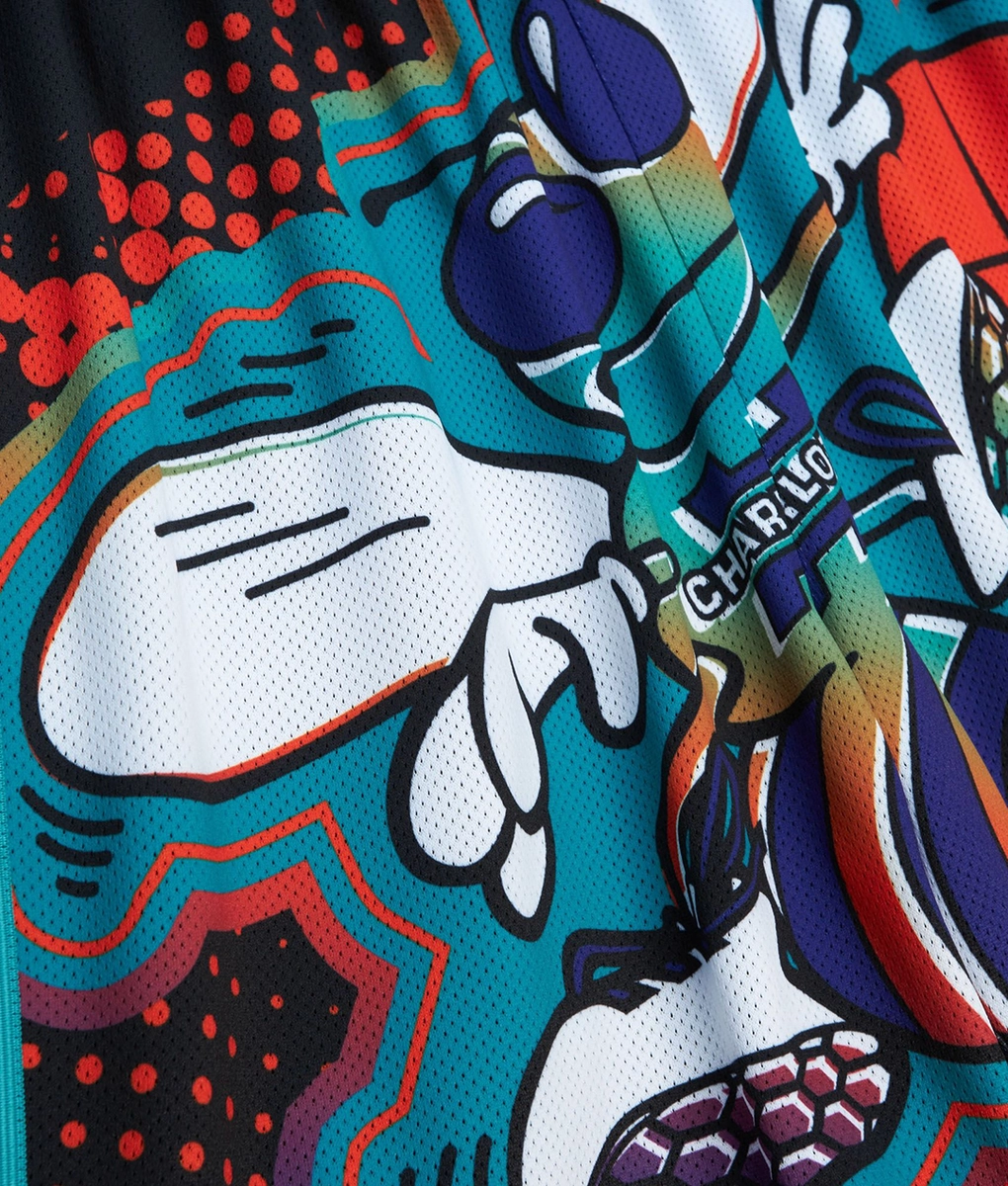 Mitchell Ness Nba Big Face 70 Fashion Shorts Hornets VegNonVeg