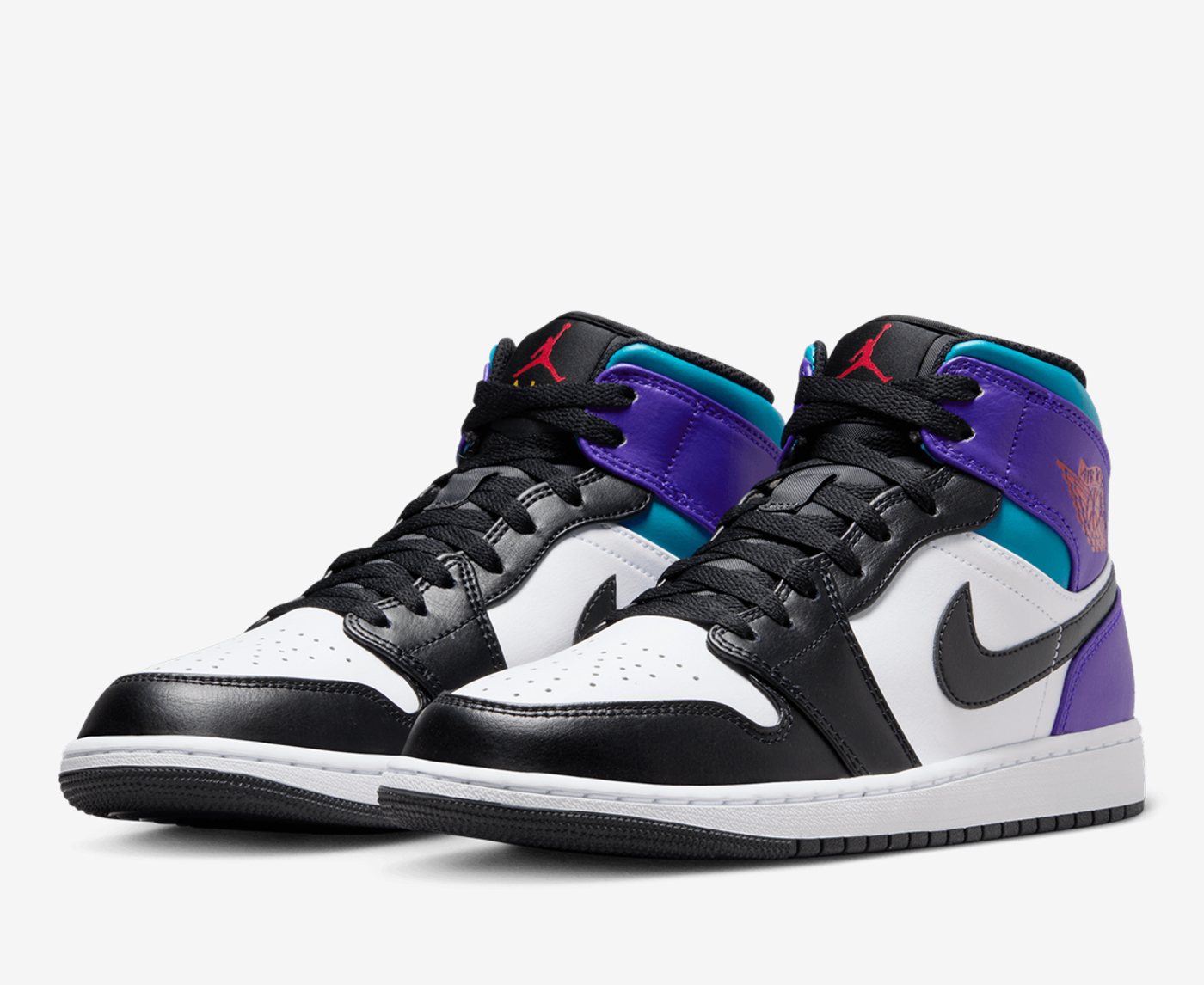 Jordan AIR JORDAN 1 MID Multi - WHITE/BLACK-BRIGHT CONCORD-TRUE RED