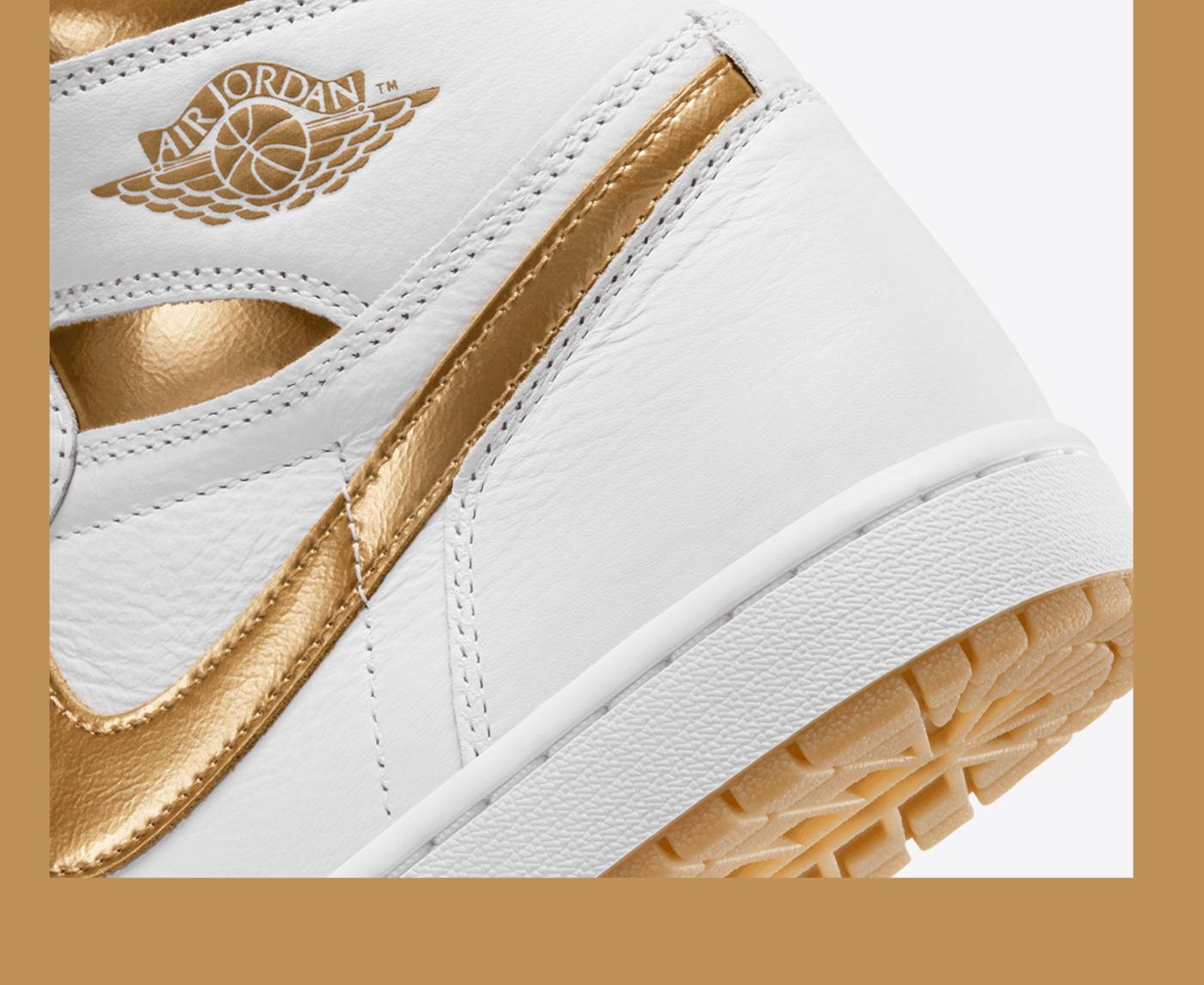 AIR JORDAN 1 high quality RETRO MID GS 'GOLD AND GUM'