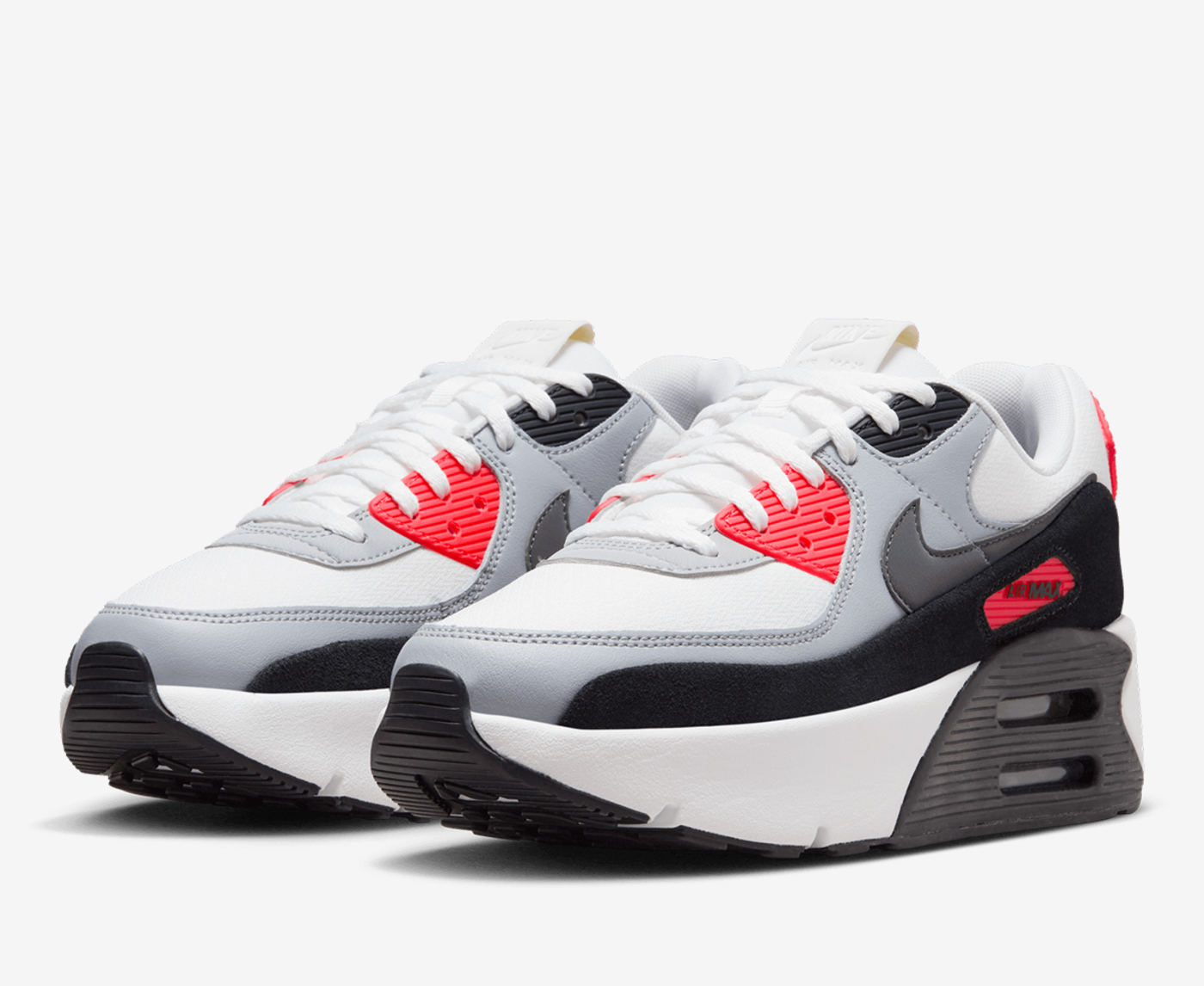 Nike - AIR MAX 90 LV8 'SUMMIT WHITE/SMOKE GREY-BLACK-WOLF GREY' - VegNonVeg