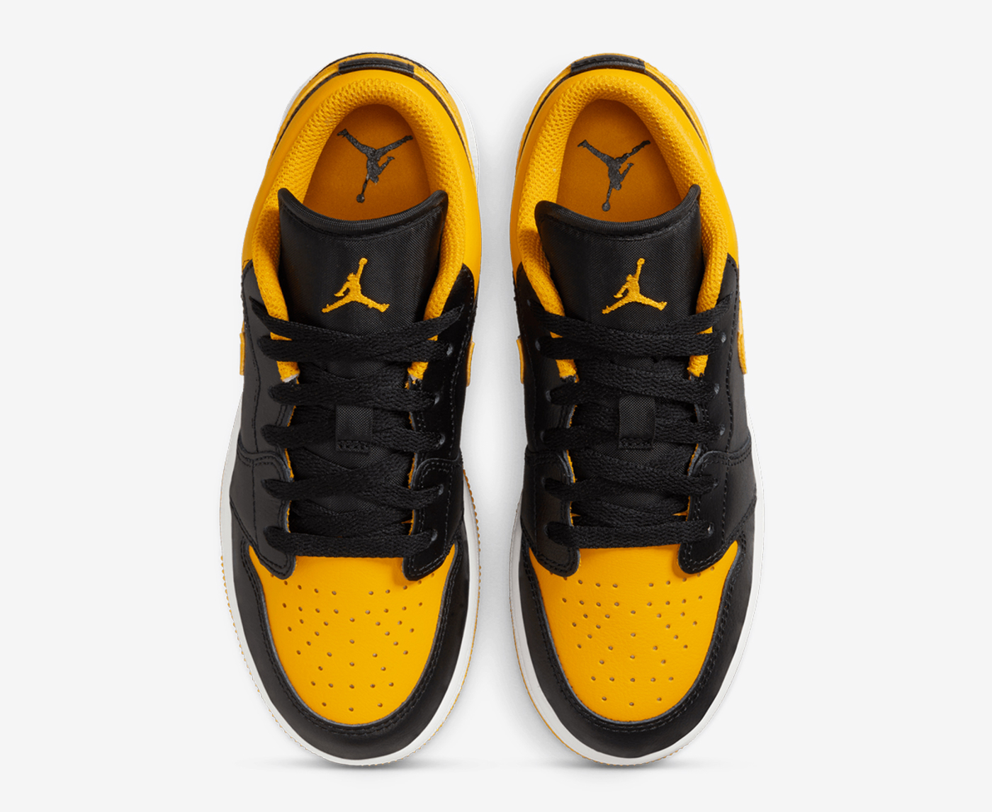 Jordan - AIR JORDAN 1 LOW 'BLACK/YELLOW OCHRE-WHITE' - VegNonVeg