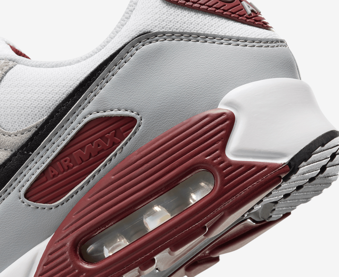 Nike - AIR MAX 90 'WHITE/BLACK-DARK TEAM RED-PURE PLATINUM' - VegNonVeg