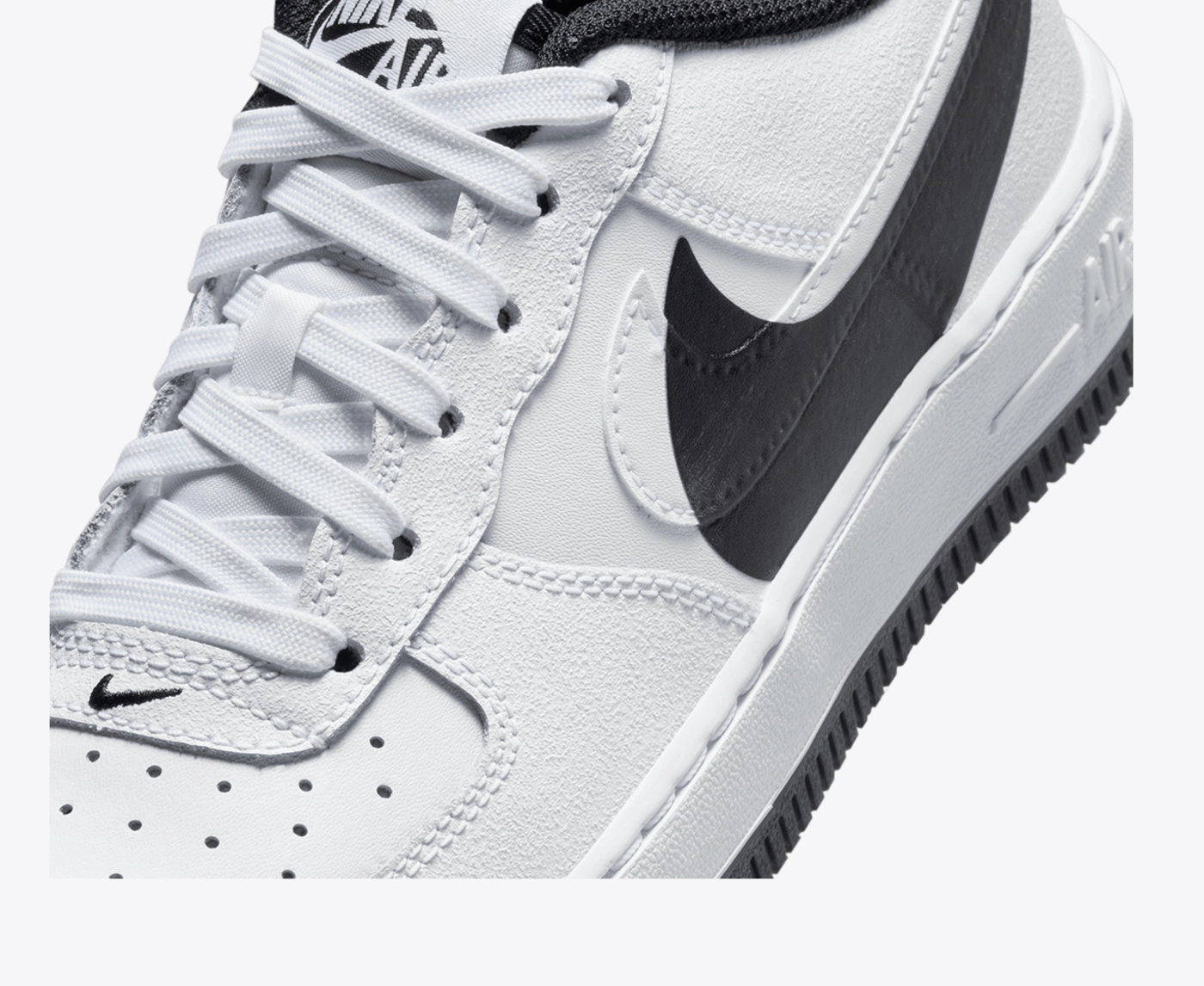 nike air force 1 lv8 high top black and white