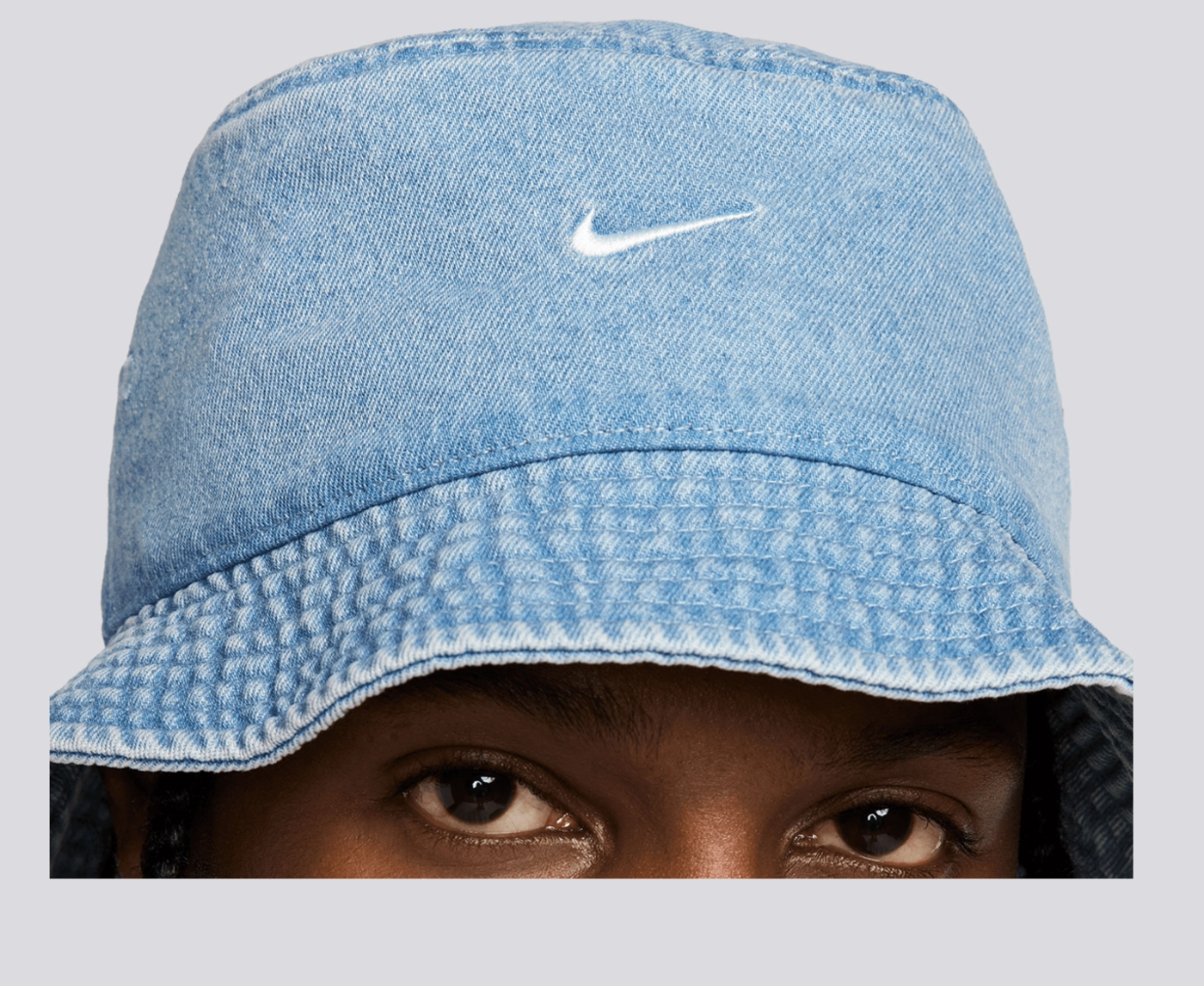 NWT Nike Apex Light Blue Denim Bucket Hat with White Swoosh Nike Apex Denim Bucket Hat Blue HF0384 429 Adult Size Small  main image 3