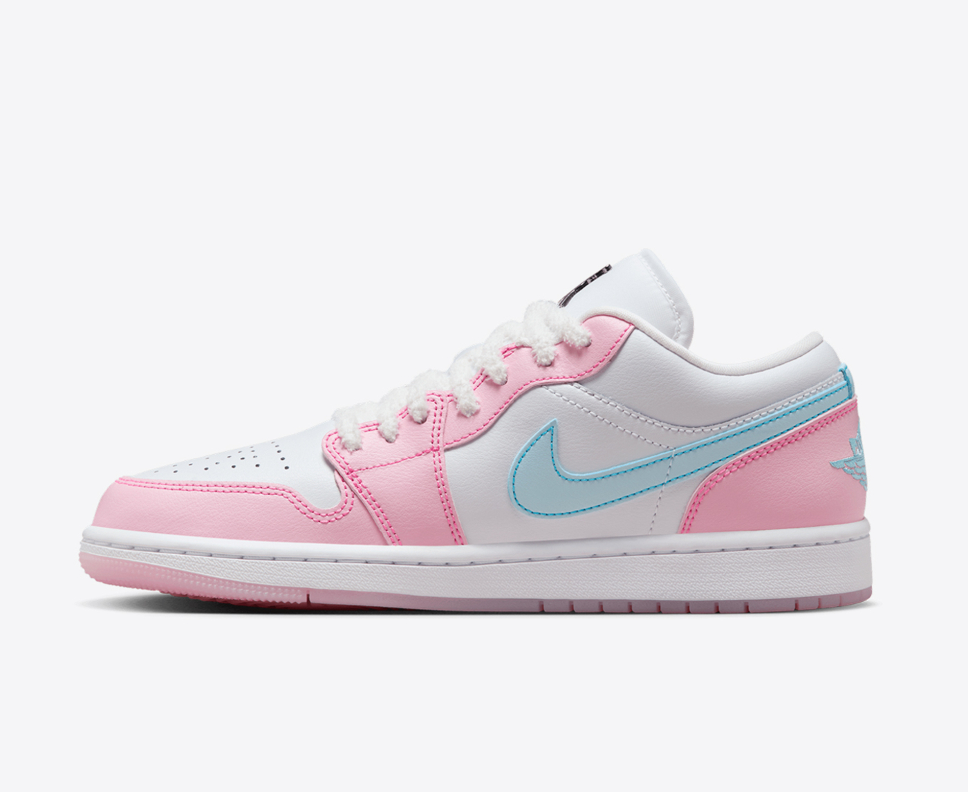 Jordan AIR JORDAN 1 LOW SE PAW PRINT WHITE GLACIER BLUE WHITE PINK FOAM VegNonVeg