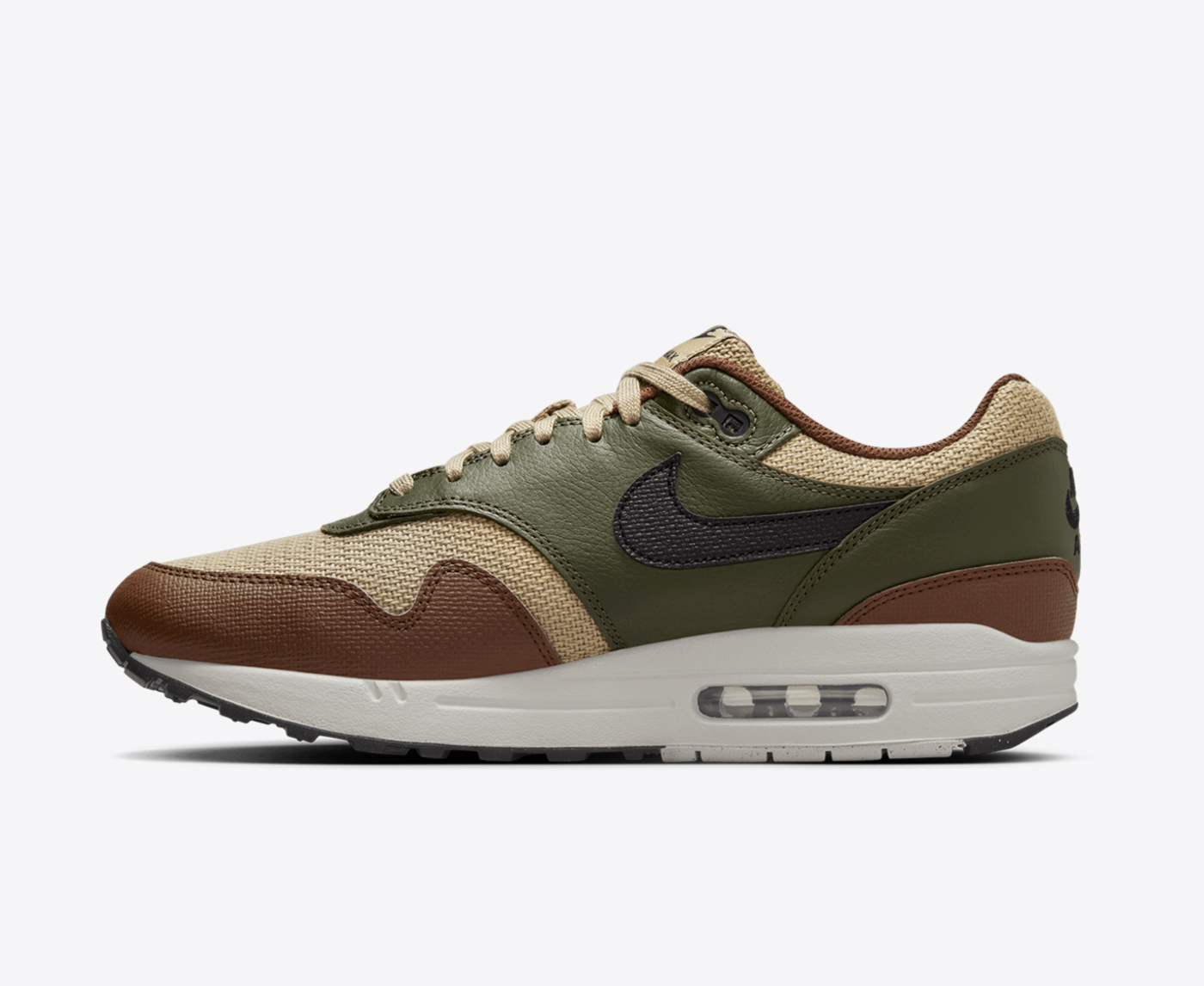 Nike AIR MAX 1 ESSENTIAL PREMIUM NEUTRAL OLIVE BLACK CARGO KHAKI VegNonVeg