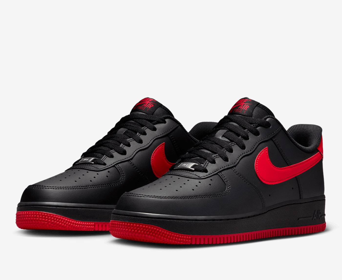 Af1 black red fashion