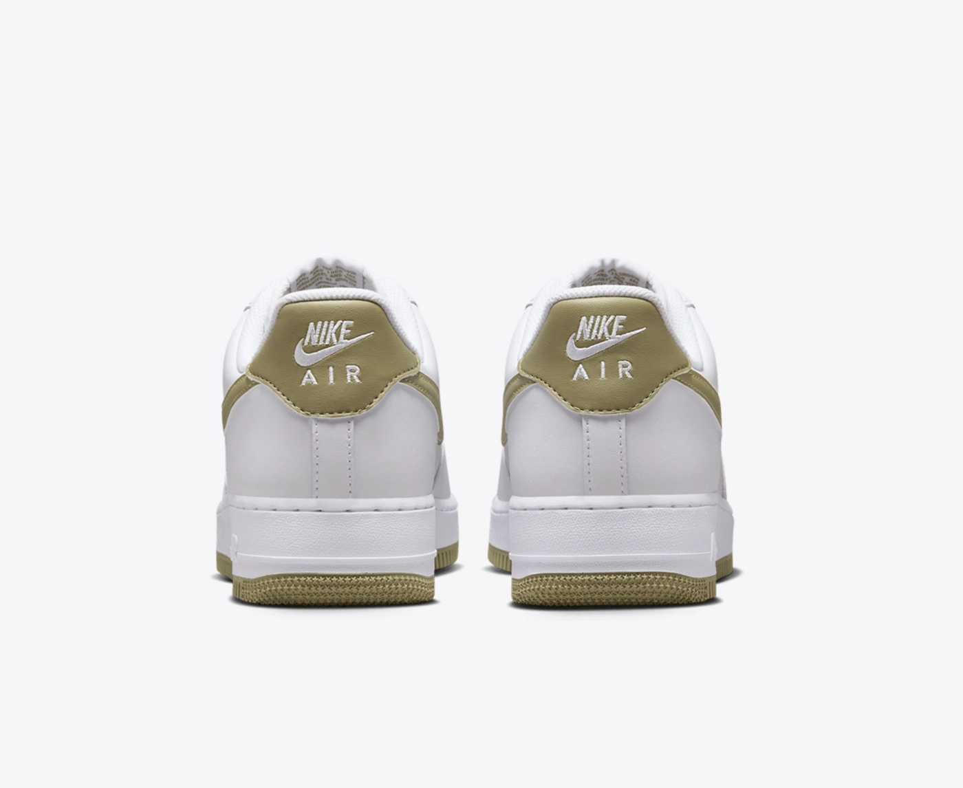 olive green and white air force ones