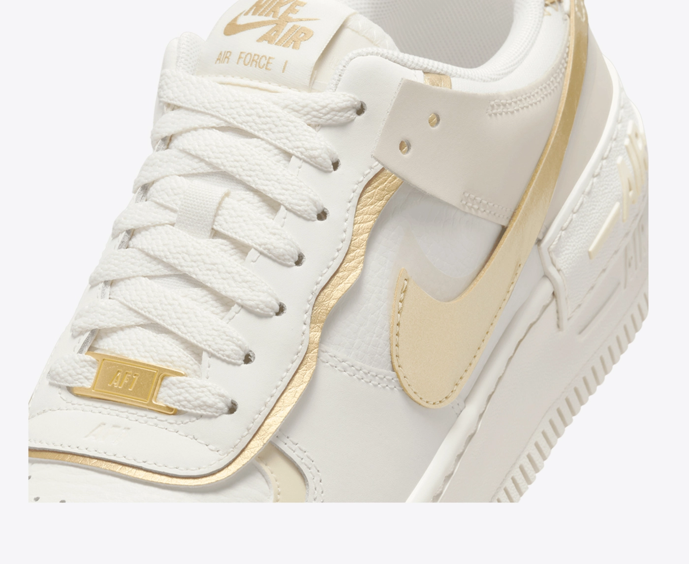 nike air force 1 shadow in white and beige