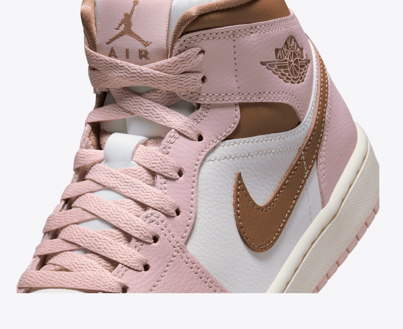 brown jordans with pink laces