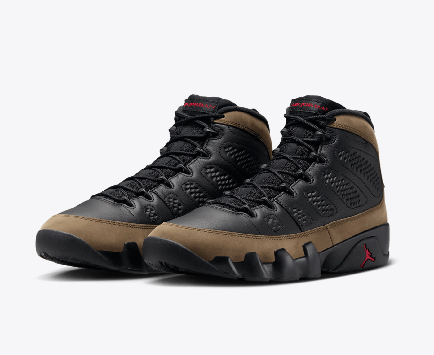 NIKE AIR JORDAN 9 RETRO BLACK/TRUE RED-LIGHT OLIVE 国内発送 Jordan - JORDAN AIR JORDAN 9 RETRO BLACK/TRUE RED-LIGHT