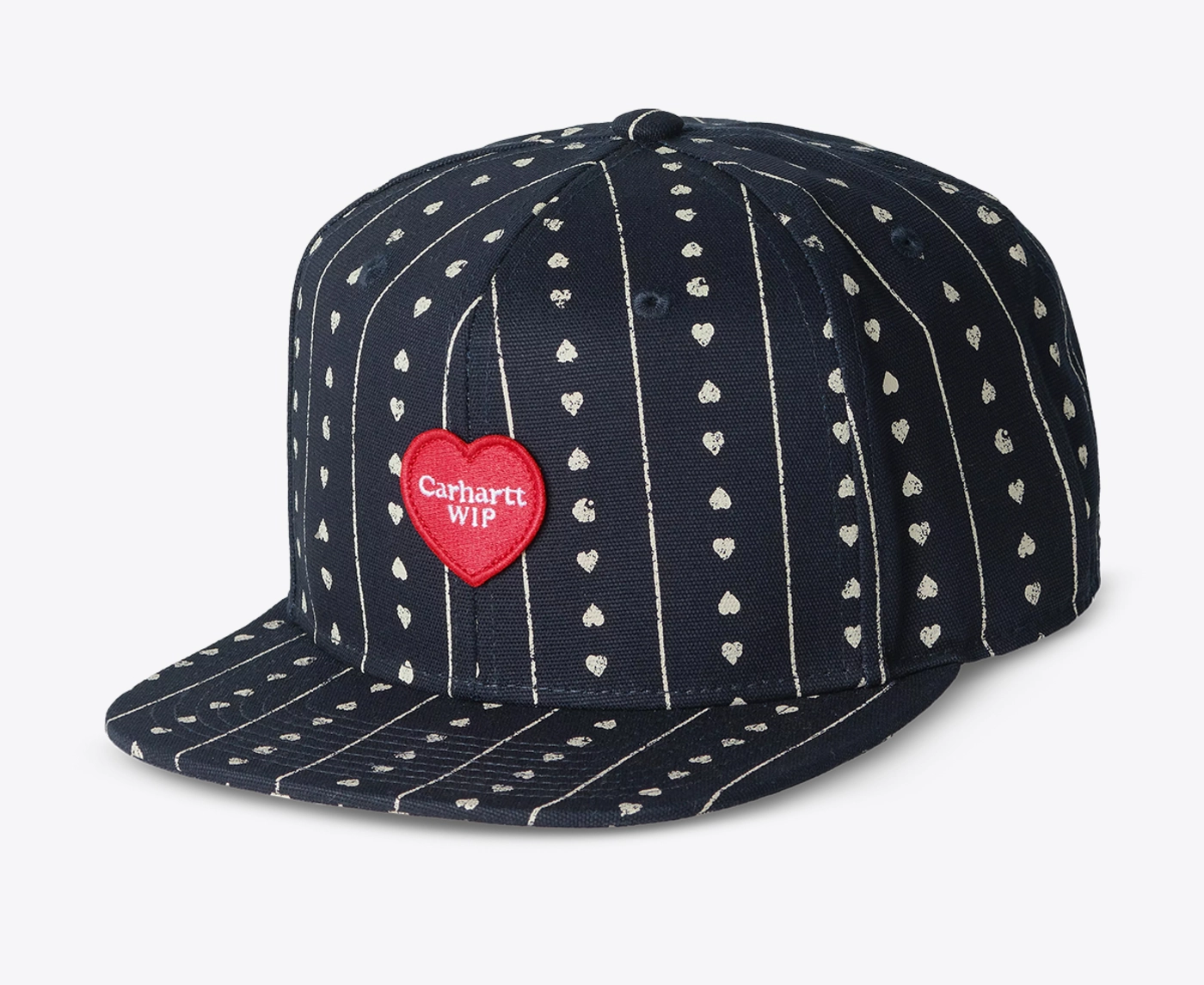 Carhartt WIP - CARHARTT WIP DREWE PINSTRIPE HEART CAP INK/NATURAL