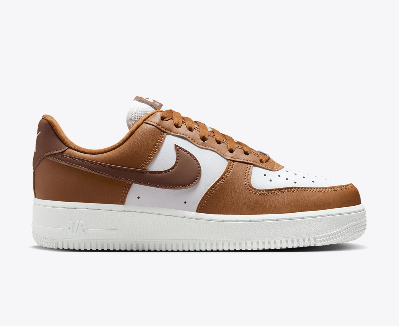 nike air forces brown and white