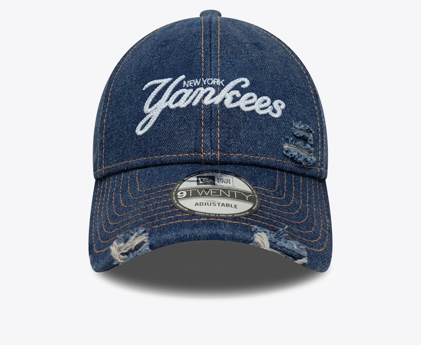 New Era - 9TWENTY DENIM DISTRESS NEW YORK YANKEES CAP - VegNonVeg