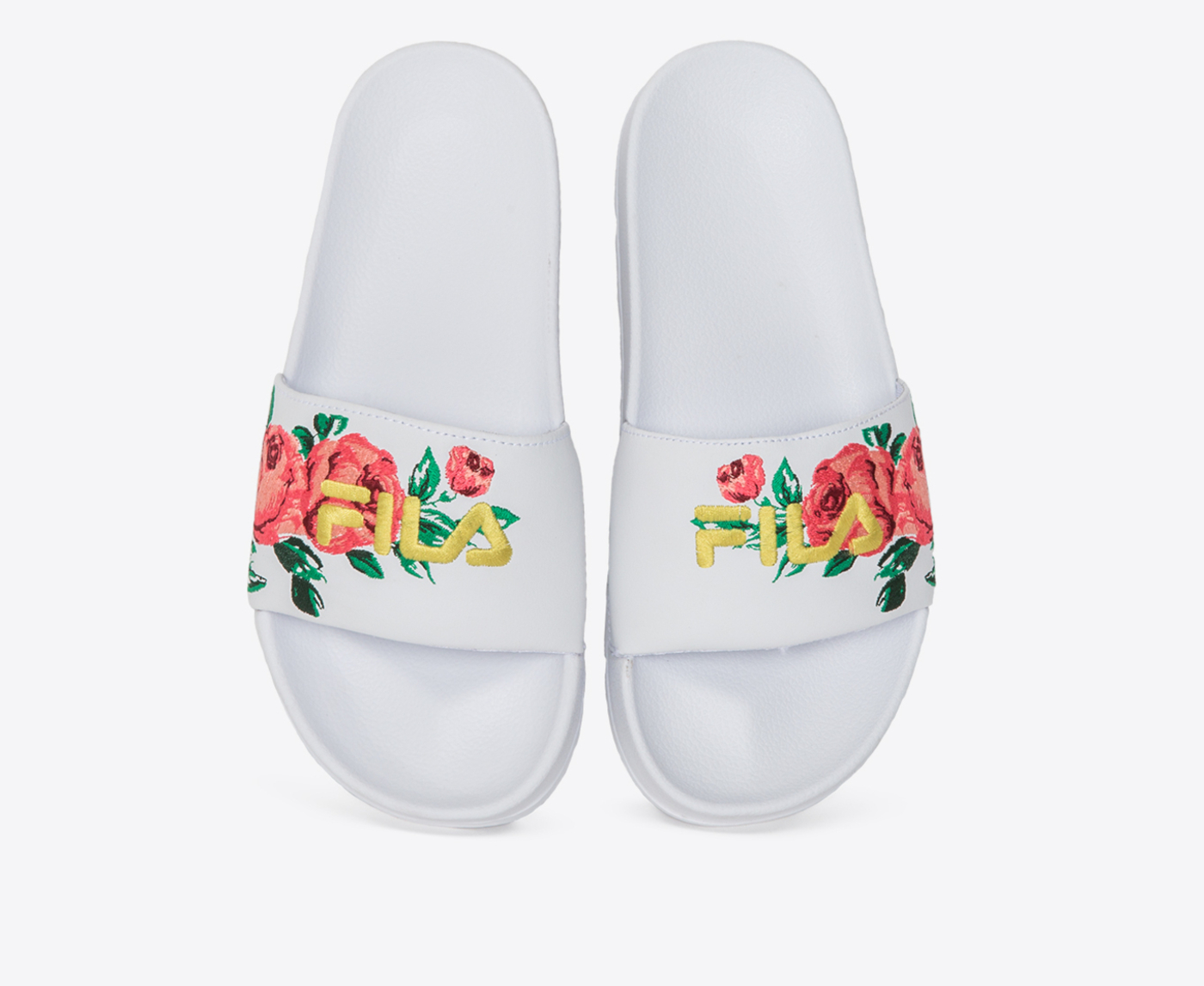 Fila cheap embroidered slides