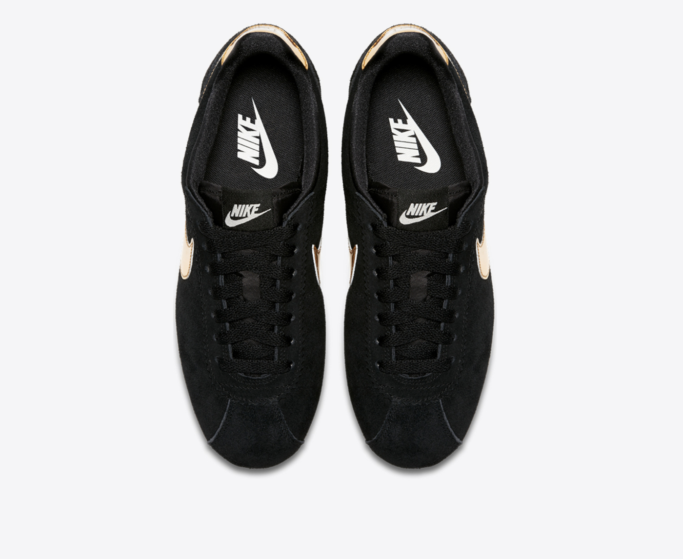 Nike classic cortez black best sale and gold
