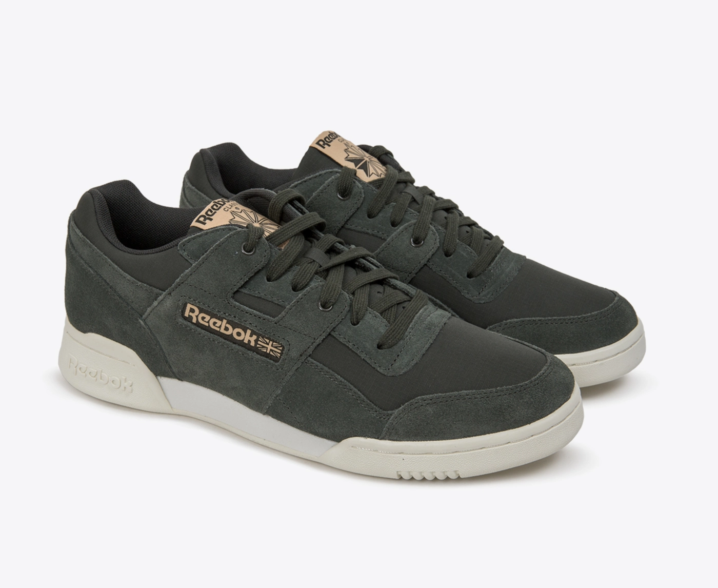 REEBOK WORKOUT PLUS MU TXT DARK CYPRESS SAHARA CHALK VegNonVeg