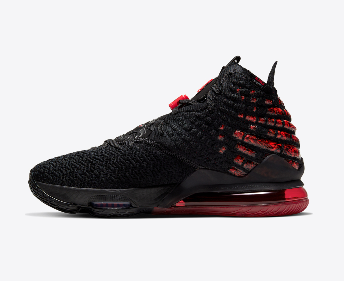 Lebron 17 black/white/university red best sale