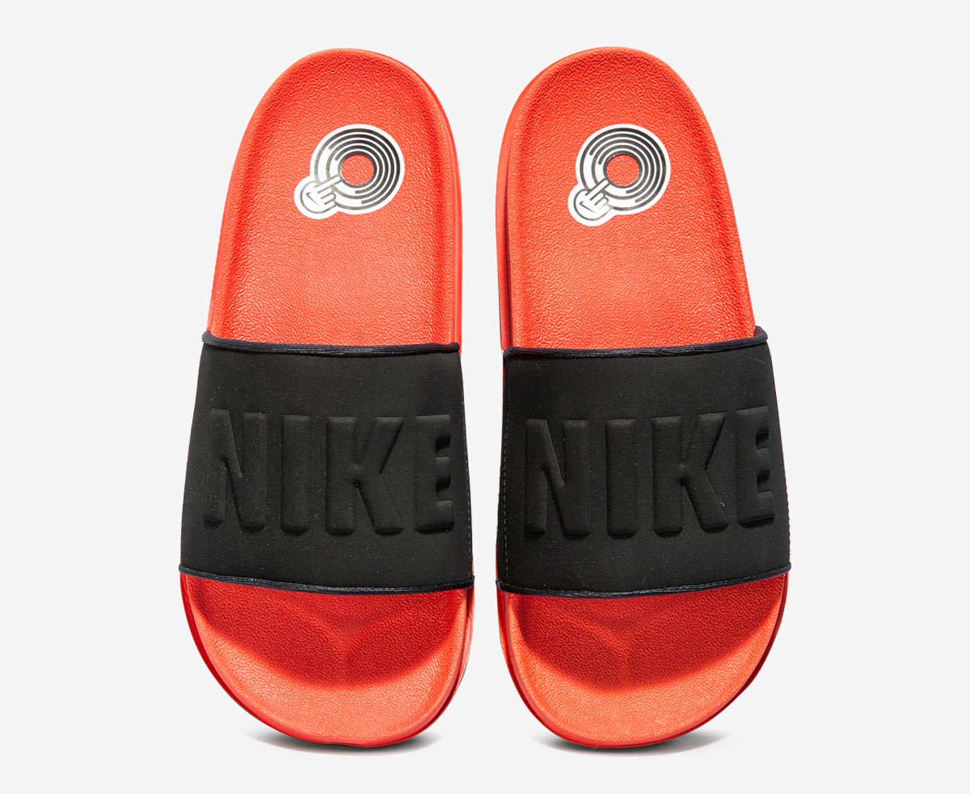 Nike benassi slides red black hot sale