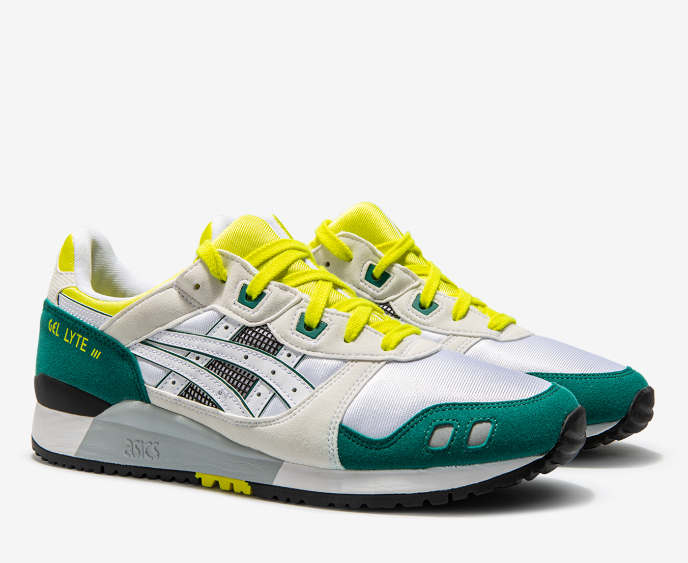 Asics fashion gel lyte iii white green yellow