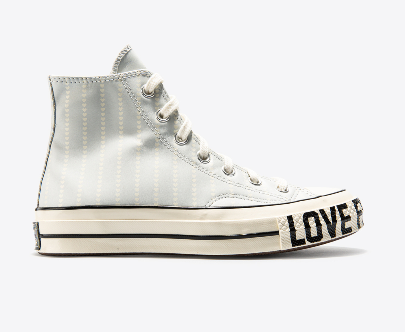 Converse Love Fearlessly Chuck 70 High Top PHOTON DUST EGRET BLACK VegNonVeg