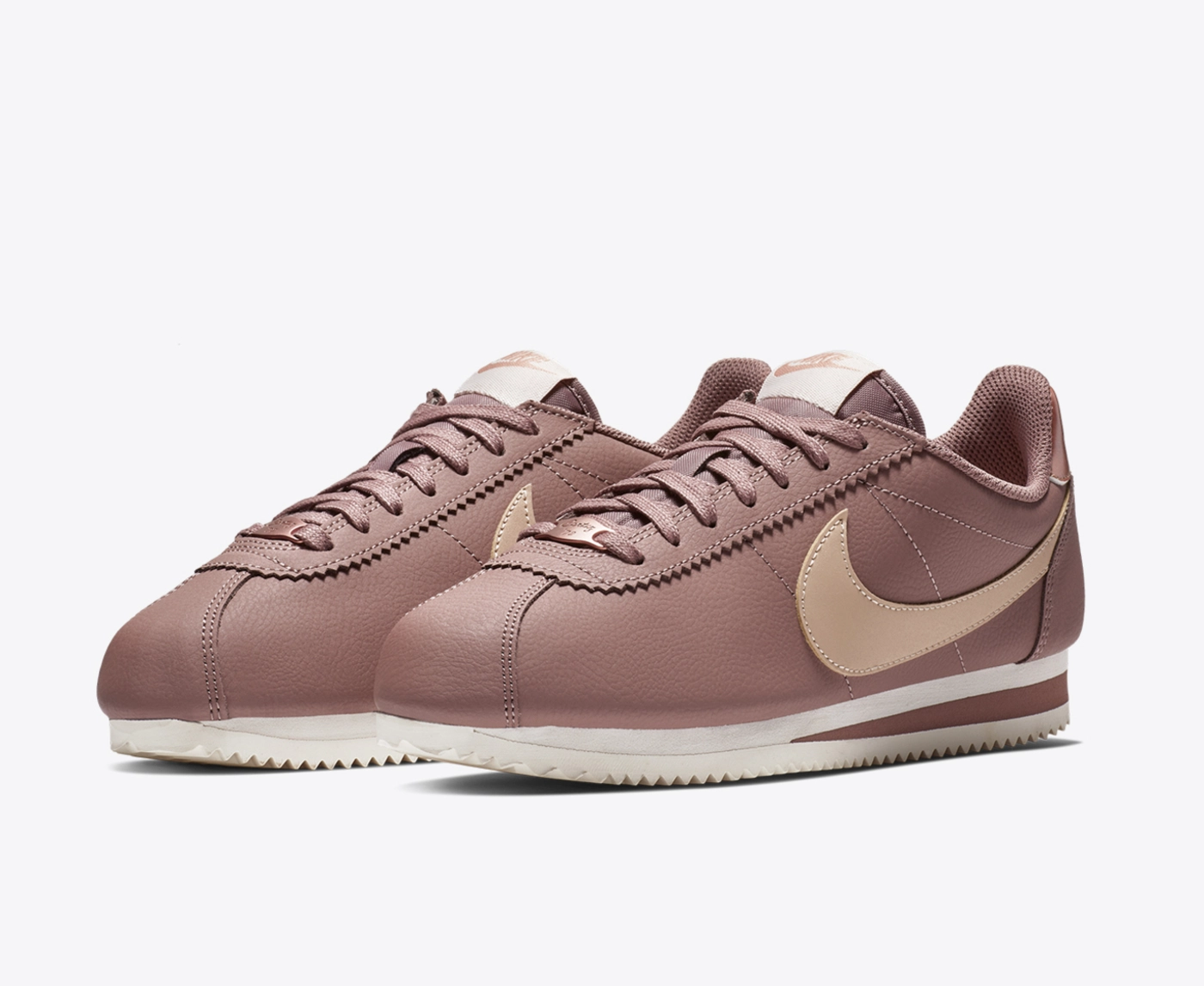 Nike CLASSIC CORTEZ LEATHER SMOKEY MAUVE PARTICLE BEIGE VegNonVeg