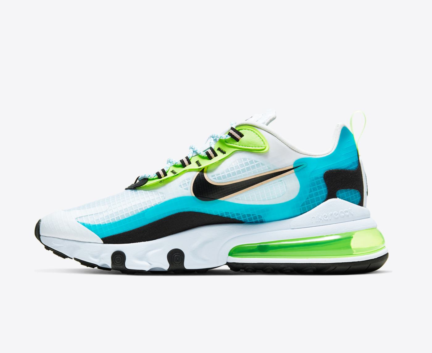 Nike AIR MAX 270 REACT SE ORACLE AQUA BLACK GHOST GREEN VegNonVeg