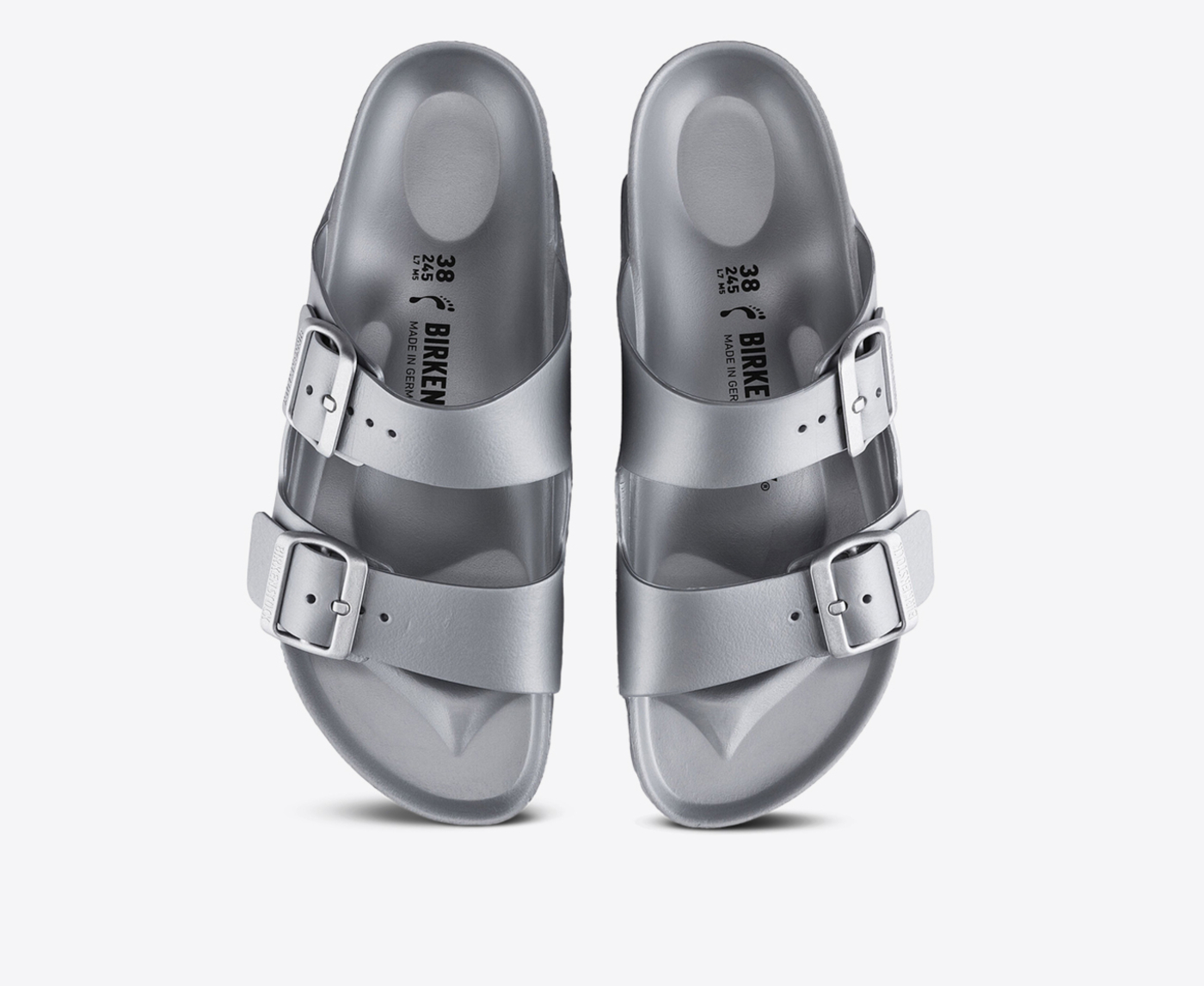 Birkenstock arizona eva metallic silver on sale