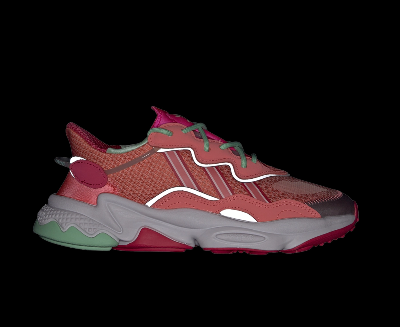 adidas gazelle silver green womens Raf Simons Clear Pink Silver Metallic Ozweego – THE-ECHELON main image 0