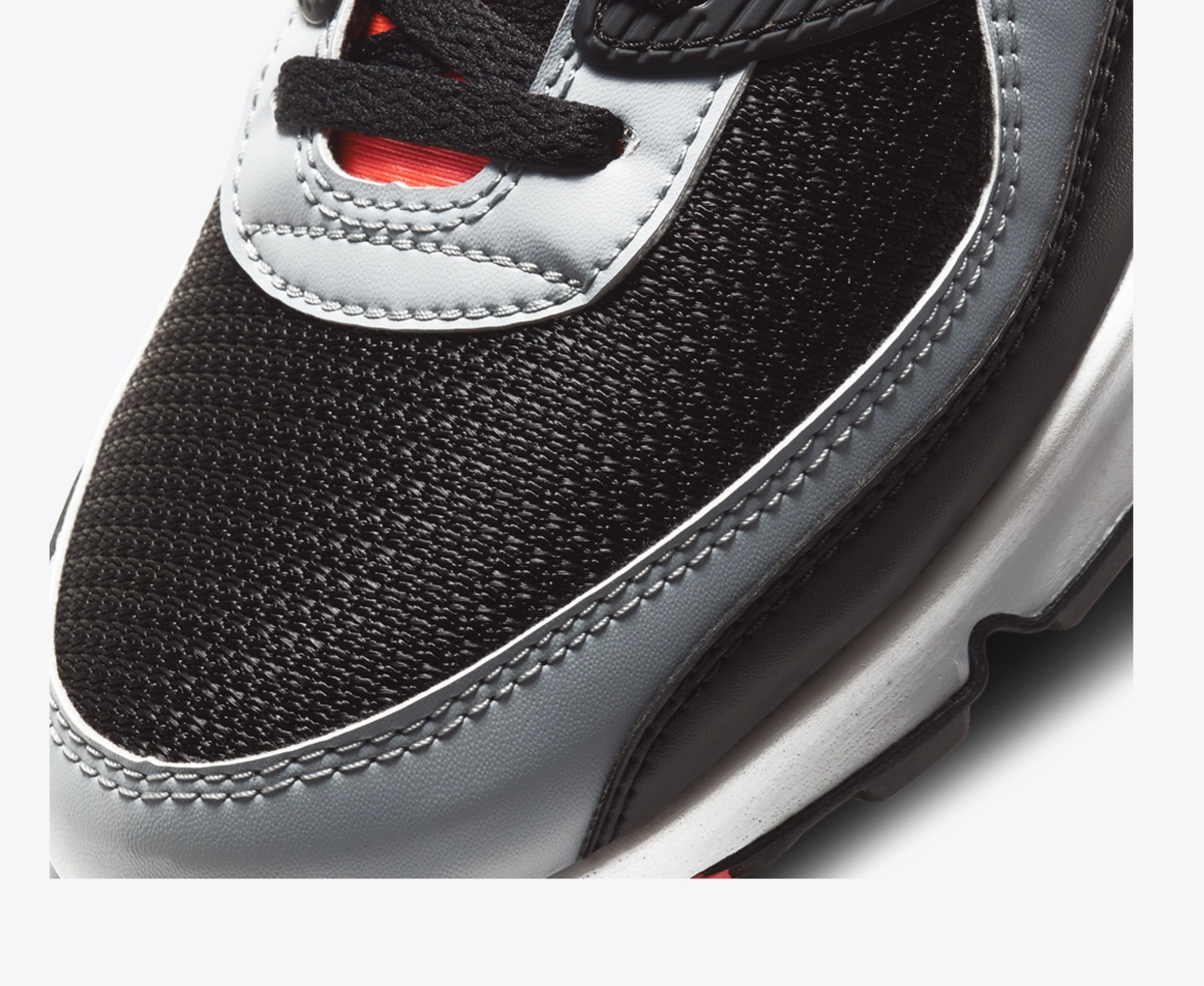 nike air max 90 trainers black radiant red white wolf grey