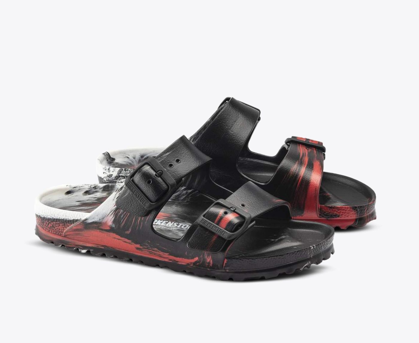 Birkenstock Red Black White Marbled EVA Sandals Buy Black,White,Red Arizona Essentials EVA Online in India  main image 2