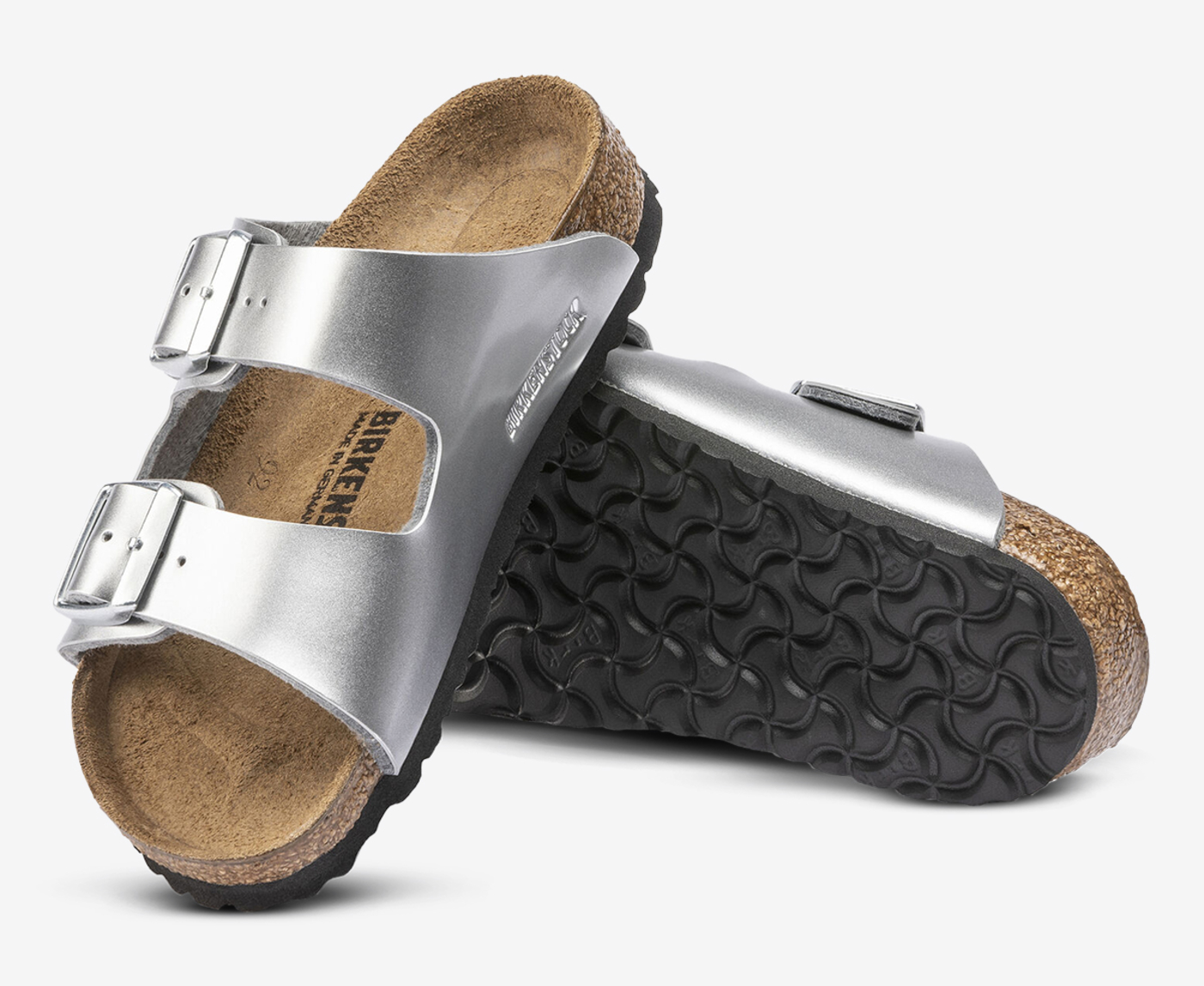 Birkenstock arizona best sale electric metallic taupe