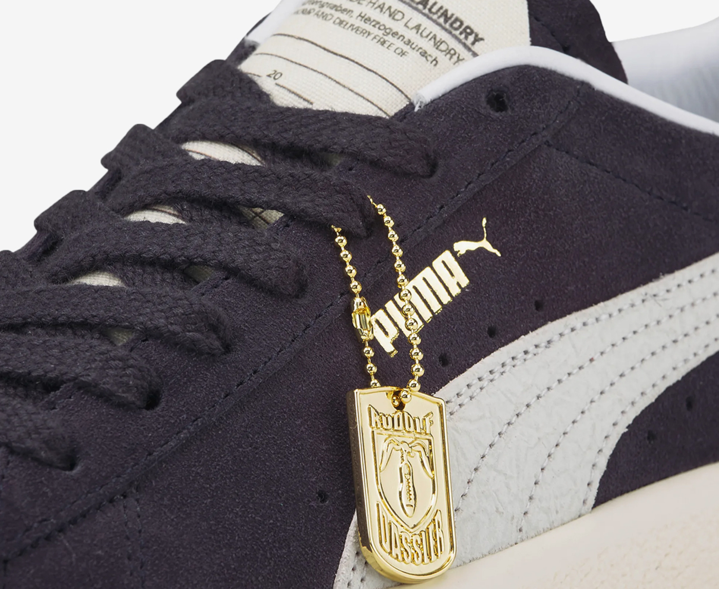 Puma - RUDOLF DASSLER LEGACY SUEDE VTG LAUNDRY 'Puma New Navy/Pwht/Eggnog'  - VegNonVeg